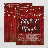 コーポレート レッド ストリング ライト ジンジャル アンド ミンジャル 招待状 (正面/裏面)