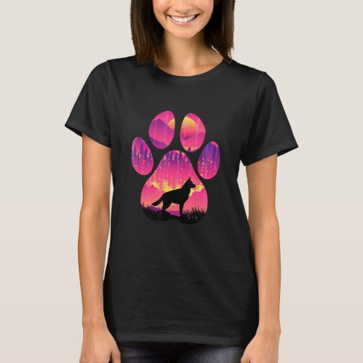 コーマンシェパードの足の親 Mom Dad 犬 女性 男性 Tシャツ (正面)