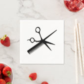 コームとハサミのデザイン スタンダードカクテルナプキン (インサイチュ)