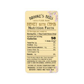 コームハニー栄養ファクト警告乳児の六角びん ラベル (正面)