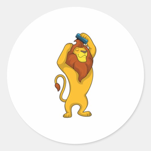 コーム付きライオン ラウンドシール (正面)