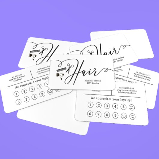 コーム美容師ヘアドレッサーフラットロイヤリティカード ロイヤリティカード