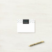 コーム&はさみ – ブラック&ターコイズ – 名前を追加 ポストイット (デスク上)