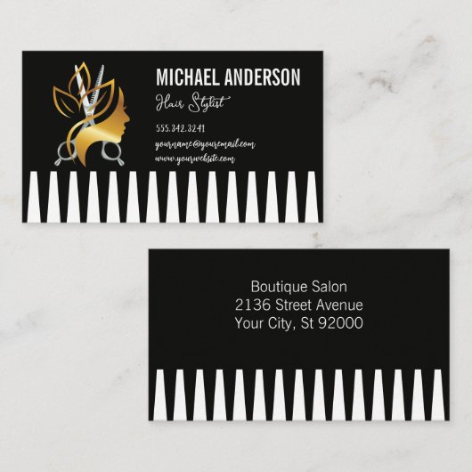 コーム |サロンロゴ 名刺 (正面/裏面)