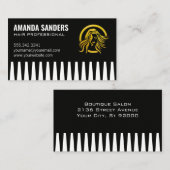 コーム |女性のヘアロゴ |スタイリスト 名刺 (正面/裏面)