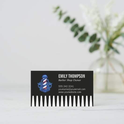 コーム | 理容師極 名刺 (スタンド正面)