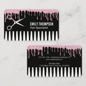 コーム | 美容師 | グリッター滴 名刺 (正面/裏面)