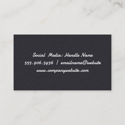 コーム |革の背景 名刺 (裏面)