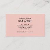 コーモダンラルピンク大理石爪、 ネイルズバイ「名前」 名刺 (裏面)
