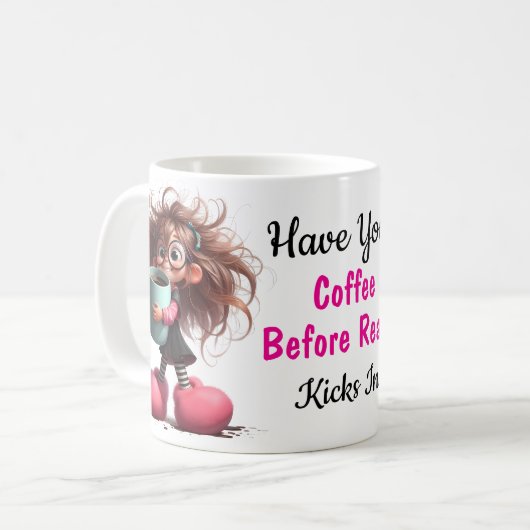 コーユーモアのあるヒクラシックーのマグカップ11オンス コーヒーマグカップ (正面左)