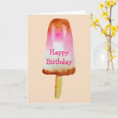 コーラかわいい夏期水彩の誕生日 カード (黄色い花)