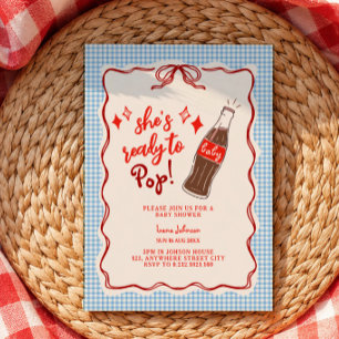 コーラの瓶のイラスト 赤ちゃんの誕生をお祝いする Ready to Pop Cola bottle 招待状