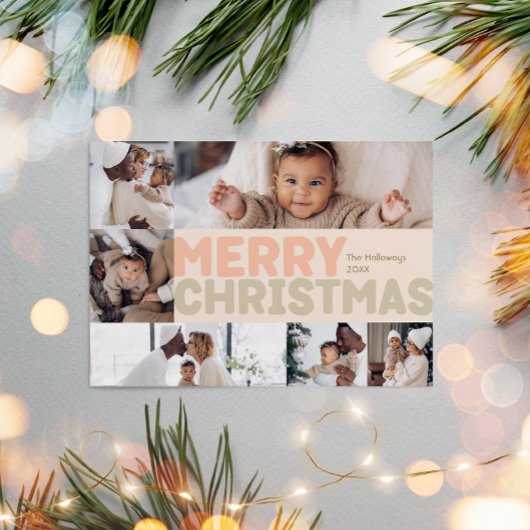 コーラはっきりしたルモダンメリークリスマス六枚写真 シーズンカード