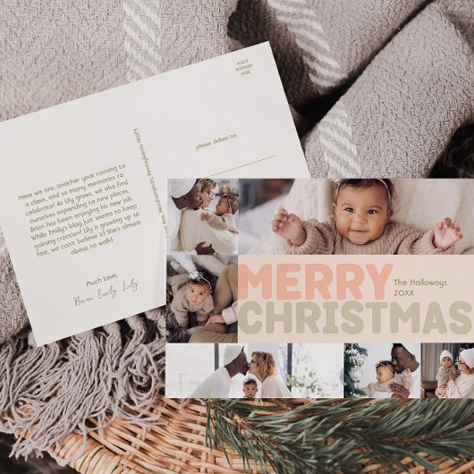 コーラはっきりしたルモダンメリークリスマス六枚写真 シーズンポストカード