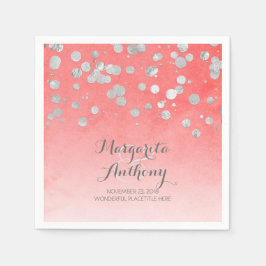 コーラエレガントルとシルバー結婚ズ スタンダードカクテルナプキン