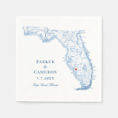 コーラエレガントルフロリダのマッ結婚プ スタンダードカクテルナプキン (正面)