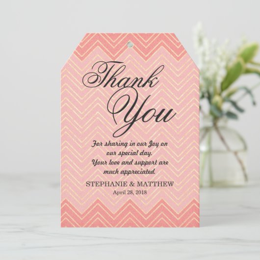 コーラエレガントル&フェイク金ゴールドジグザグシェブロン サンキューカード (スタンド正面)