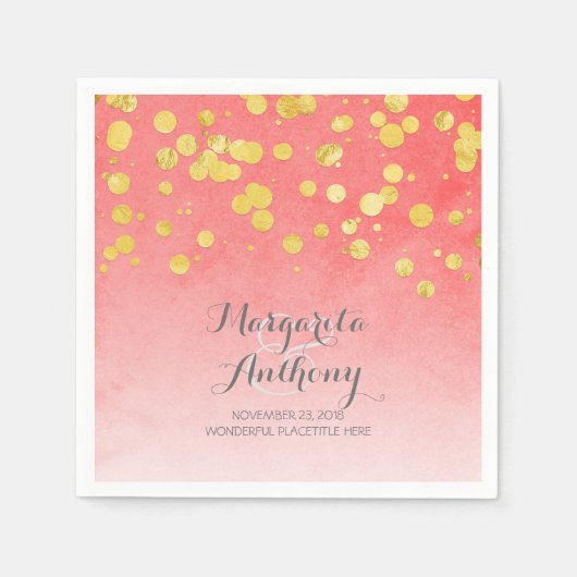 コーラエレガントーと金ゴールド結婚ズ スタンダードカクテルナプキン (正面)