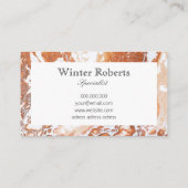 コーラエレガントー白モダン大理石プロフェッショナル 名刺 (裏面)