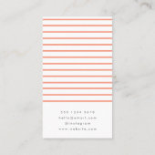 コーラストライプルフェミニンミニマルモダンスタイリッシュリスト 名刺 (裏面)