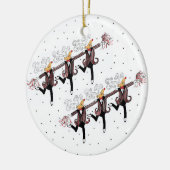コーラスライン踊りトナカイオーナメント セラミックオーナメント (左)