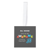 コーラス先生感謝の日のノート素晴らし、 キューブオーナメント (正面)