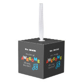 コーラス先生感謝の日のノート素晴らし、 キューブオーナメント (裏面アングル)