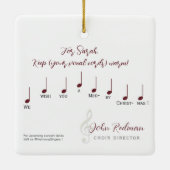 コーラス合唱団メリークリスマスシンガーミュージックフォト セラミックオーナメント (裏面)