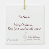 コーラス合唱団メリークリスマスシンガーミュージックフォト セラミックオーナメント (裏面)