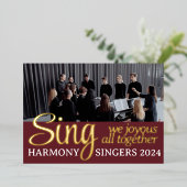 コーラス合唱団メリークリスマスシンガーミュージックフォト 箔シーズンカード (立ち正面)