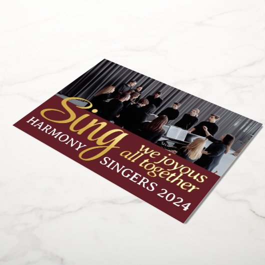 コーラス合唱団メリークリスマスシンガーミュージックフォト 箔シーズンカード (回転した状態)