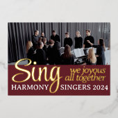 コーラス合唱団メリークリスマスシンガーミュージックフォト 箔シーズンカード (正面)