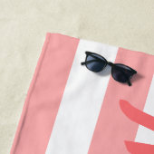 コーラパーソナライズされたルストライプのスクリプト名 ビーチタオル