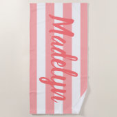 コーラパーソナライズされたルストライプのスクリプト名 ビーチタオル