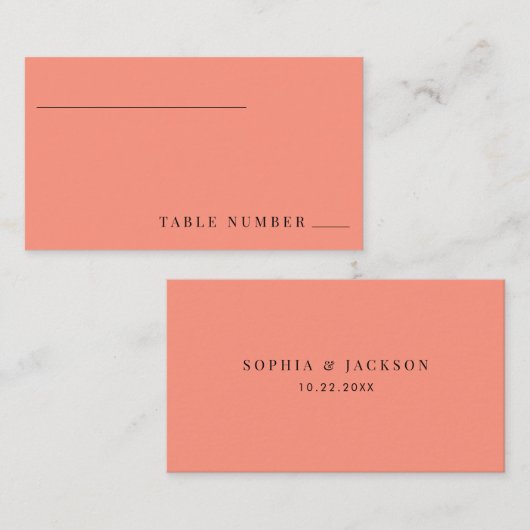 コーラポップ・アートのミモダンミニマル結婚リストフラットのテーブル番号 プレイスカード (正面/裏面)
