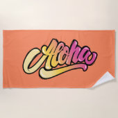 コーラモダンファンキール |アレーオレンジ・アロハ ビーチタオル (正面)