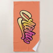 コーラモダンファンキール |アレーオレンジ・アロハ ビーチタオル (正面)