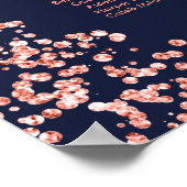 コーラモダンルグリッターネイビー結婚ブルー ポスター (角)