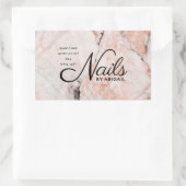 コーラモダンルバラ大理石爪、 ネイルby "Name" 長方形シール (バッグ)