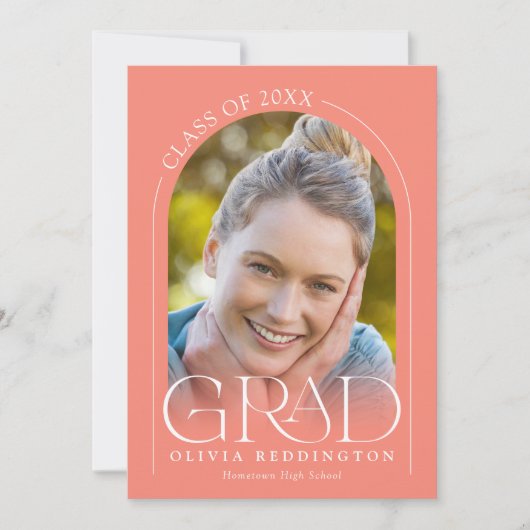 コーラモダンルミニマル2フォトアーチ卒業 案内状 (正面)