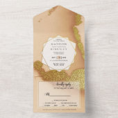 コーラモダンル抽象芸術🌸インキー油結婚ズ オールインワン招待状 (内側)