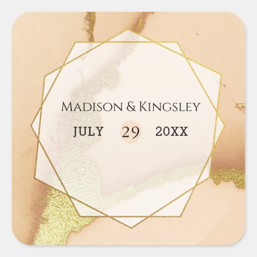 コーラモダンル抽象芸術💡インキー油結婚ズ スクエアシール (正面)