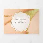 コーラモダンル抽象芸術🌸インキー油結婚ズ 三つ折り招待状 (カバー)