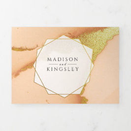 コーラモダンル抽象芸術🌸インキー油結婚ズ 三つ折り招待状