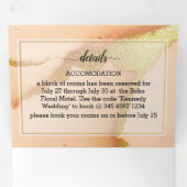 コーラモダンル抽象芸術🌸インキー油結婚ズ 三つ折り招待状 (内部最初)