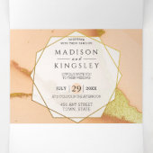 コーラモダンル抽象芸術🌸インキー油結婚ズ 三つ折り招待状 (内部中)