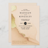 コーラモダンル抽象芸術🌸インキー油結婚ズ 招待状 (正面/裏面)