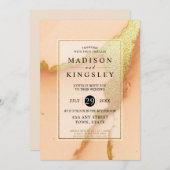 コーラモダンル抽象芸術🌸インキー油結婚ズ 招待状 (正面/裏面)