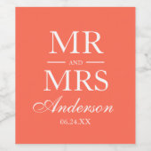 コーラモダンー氏とミセス結婚ズ ワインラベル (シングルラベル)