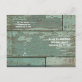 コーラルお洒落ハートリーフツリー日付の保存 案内ポストカード (裏面)